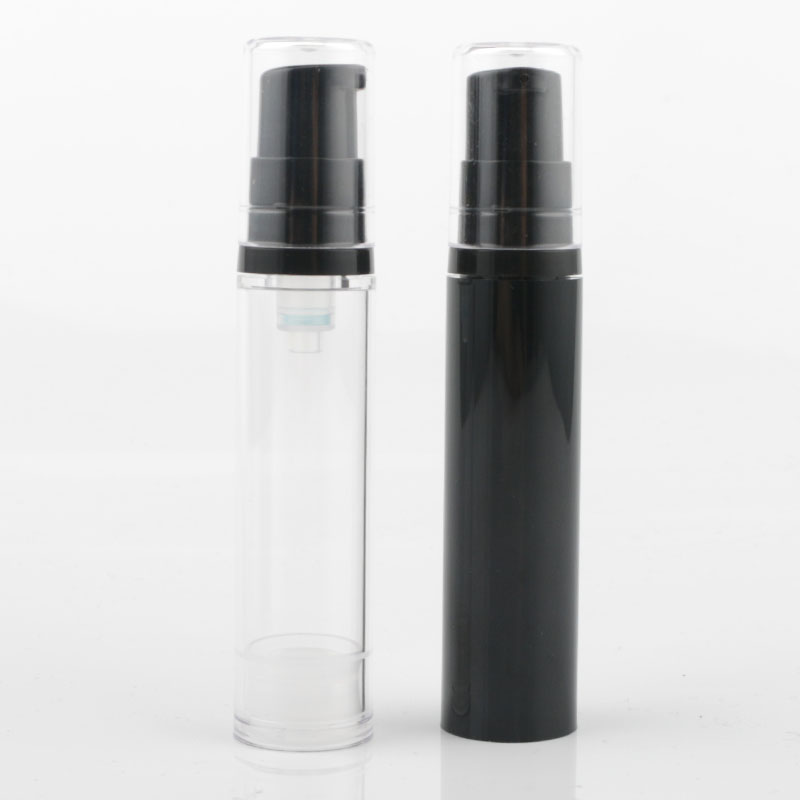 10ml AS cosmetic black airless pump bottle